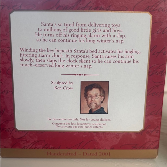 Hallmark Snoozing Santa Retired Ornament - Rare - Picture 2 of 3